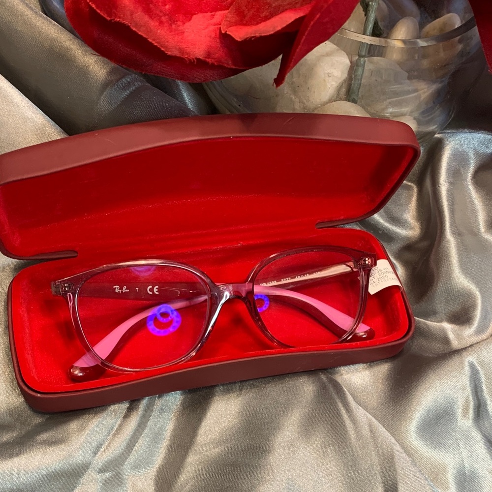 🌹Ray-Ban Junior • Prescription Pink Transparent Violet Rim Rx Glasses